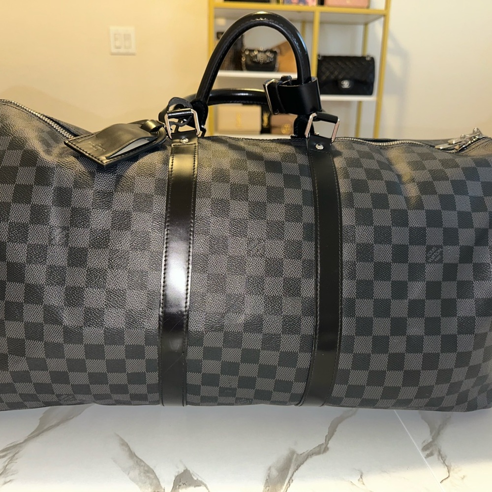 Louis Vuitton Black Damier Keepall 55
